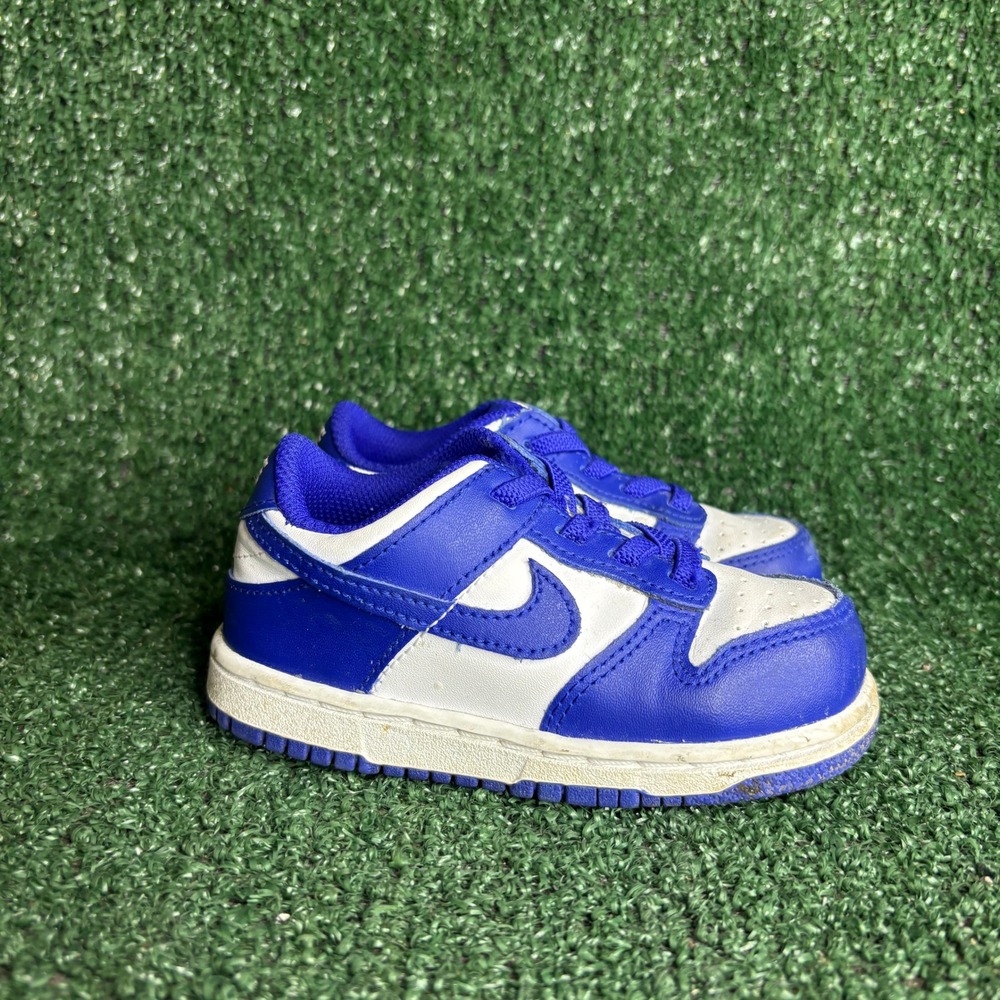 Nike Dunk Low Kentucky Varsity Leather‎ Royal Blue White Sneaker Toddler Size 8C